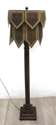 Vintage Floor Lamp With Unique Paneled Shade