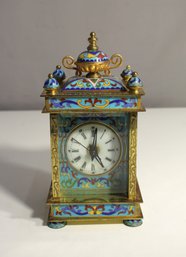 Chinese Cloisonne Enamel Carriage Clock-untested