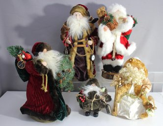 Group Lot Of Santa Claus Figurines And Decorations