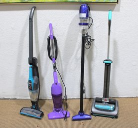 Lot Of 4 Upright / Stick Vacuums  Mixed Brands  Untested  As-Is (last One Is Missing Cord So Untested)