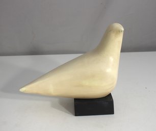 Signed C. Hartwig Marble Dove Sculpture  Modernist Bird Statue  7.5' X 8'