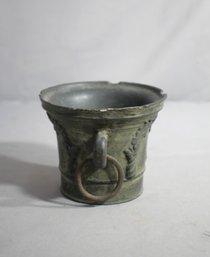 Romanesque Bronze Mortar With Iron Ring