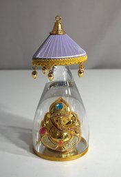 7' Decorative Ganesh Figurine In Glass Dome With Ornate Canopy