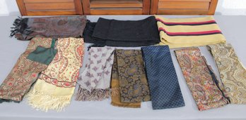 #306-Group Lot Of Assorted Scarves  Silk, Woven & Patterned Styles