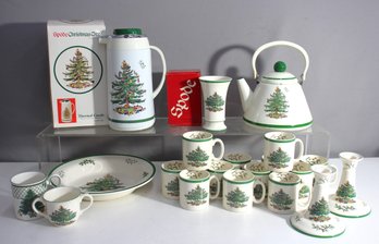 Assorted Lot Of Spode & Mikasa Christmas Tableware And Decor