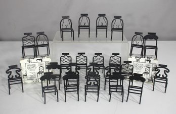Set Of  Over 20 Miniature Chair Place Card Holders  'House Seats' By Two's Company  3'H  Original Boxes