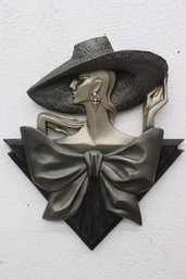 80s Fashion  Wall Hanging Art Of A Lady In A Black Hat