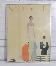 Vintage VOGUE Fashion Print  Art Deco Style Illustration  Framed Wall Art  28 X 19