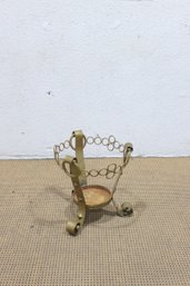 Vintage Brass Tone Planter Stand / Cachepot  Decorative Metal Holder  16.5'H X 15' Round
