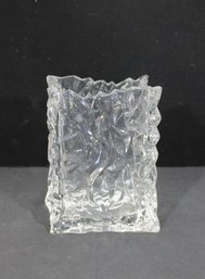 Rosenthal Studio-Line Germany Art Glass Vase  Textured Crystal Design 9' H  6' W  3.5' D