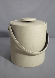 Vintage Mid-Century Modern Ice Cooler With Faux Leather Finish