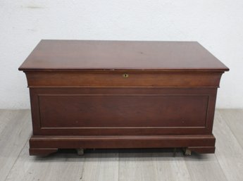 Vintage Cedar Lined Wooden Chest With Hinged Lid