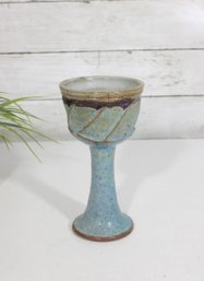 Handmade Earthenware Pottery Chalice / Goblet  Studio Art Pottery 7'