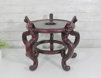 Chinese Carved Hardwood Vase Stand / Display Table  13.5' H
