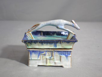 Ceramic Lidded Box With Whippet Figurine - Unique Handcrafted Piece