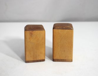 Mid-Century Modern Wooden Salt & Pepper Shakers  3.25' Tall