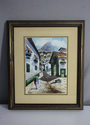 Original Watercolor Painting - Traditional Village Scene By M. XXXY