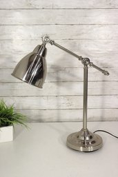 Modern Adjustable Nickel Desk Lamp  Industrial Swing Arm Table Light