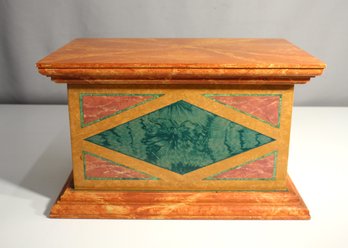 Vibrant Decorative Storage Box With Geometric Pattern