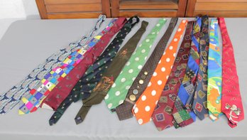#315-Vintage Novelty Tie Lot  Fun & Whimsical Mens Neckties  Polka Dots, Graphics & Bold Prints