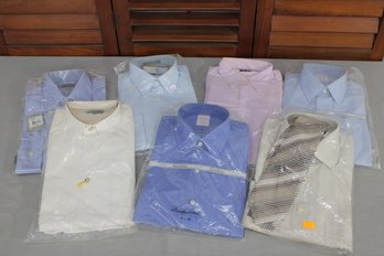 #316-Mens Dress Shirt Lot  New In Package  Ralph Lauren, Robert Stock, Hilfiger & More  7 Shirts