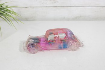 Nachtmann Magic Crystal T15 Car Paperweight  Iridescent Art Glass Automobile  7 Long