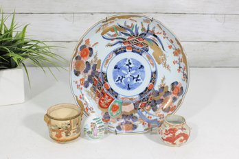 Assorted Asian Porcelain Lot  Decorative Plate & Miniature Vases / Boxes