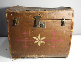 Vintage NAAFI Wooden Travel Chest With Original Patina