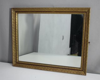 'Rectangular Vintage Wall Mirror With Gold Textured Frame'