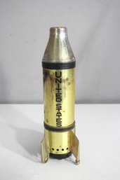 Vintage Rocket Decanter  11.5' Tall Brass United States Space Age Design  Missing Top
