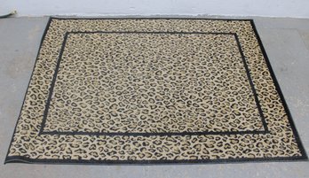 Willshire Leopard Print Area Rug  Black & Gold Animal Pattern 4 Ft 5 In X 6 Ft