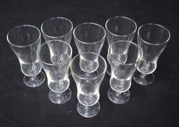 Set Of 8 Elegant 6' Clear Glass Goblets
