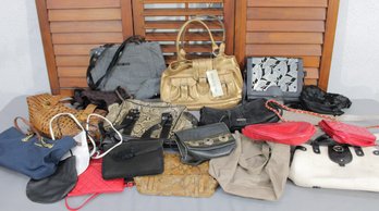 #319-Group Lot Of Ladies Handbags & Purses  Variety Of Styles, Colors & Materials