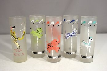 Vintage Libbey Glass Co. Merry-Go-Round Cocktail Set - 7' High - Mid-Century Collectible