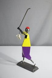 17' Tall Manuel Felguerez Metal Statue Of A Golfer