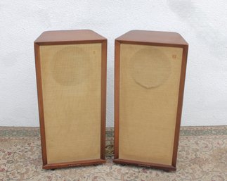 Vintage Pair Philips Floor Speakers  Mid Century Style Wood Cabinet Speakers 30' Tall (Untested)