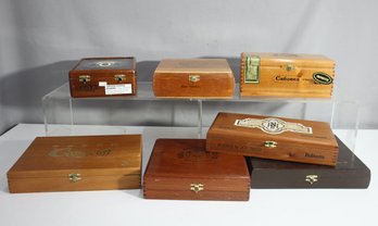 'Lot Of Wooden Cigar Boxes - Assorted Brands And Designs'