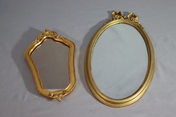Two Gilt-style Decorative Wall Mirrors