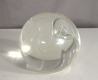Large 7 Acrylic Art Glass Orb  Modern Sculpture Or Vase