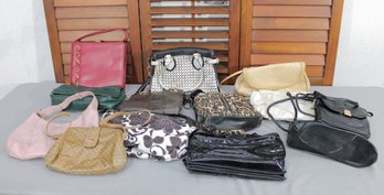 #323-Group Lot Of Ladies Handbags & Purses  Mixed Styles, Vintage & Modern, Clutches & Shoulder Bags