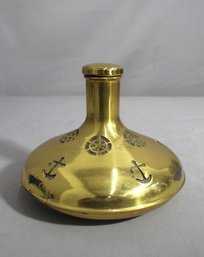 Vintage Swedish Modern Nautical Brass Ship's Decanter