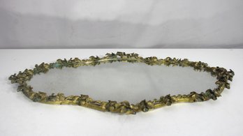 Antique 16 X 24 Ornate Gilded Vanity Mirror Tray  Floral Rococo Style