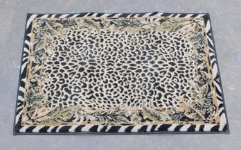 Regal Collection Jungle Leaves Area Rug  Leopard Print W/ Botanical Border  2 X 3