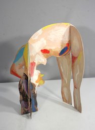 David Gerstein Signed Painted Metal Sculpture  Figurative Abstract  14'H