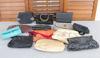 #325-Group Lot Of Evening Clutches & Purses  Vintage & Modern Styles, Mixed Colors & Materials