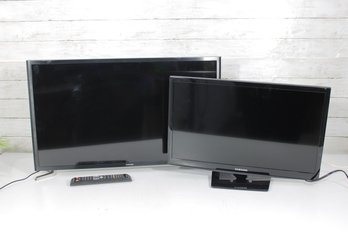 Lot Of 2 Flat Screen TVs  Samsung & Sceptre  Includes 1 Remote