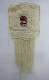 'Handcrafted Vintage Macrame Wall Hanging With Fringe Detail'
