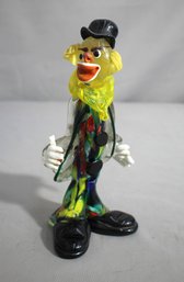 Antique Hand Blown Italian Murano Glass Clown Sculpture Statue, Venetian Art