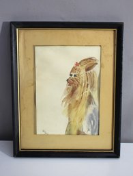 Watercolor Portrait Of A Yorkie By G.G.C - Framed