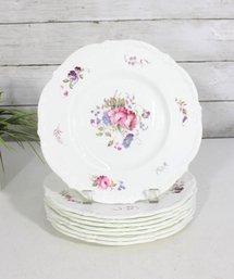 Royal Cauldon Shrewsbury Floral Plates  Set Of 8  9' Round English Bone China